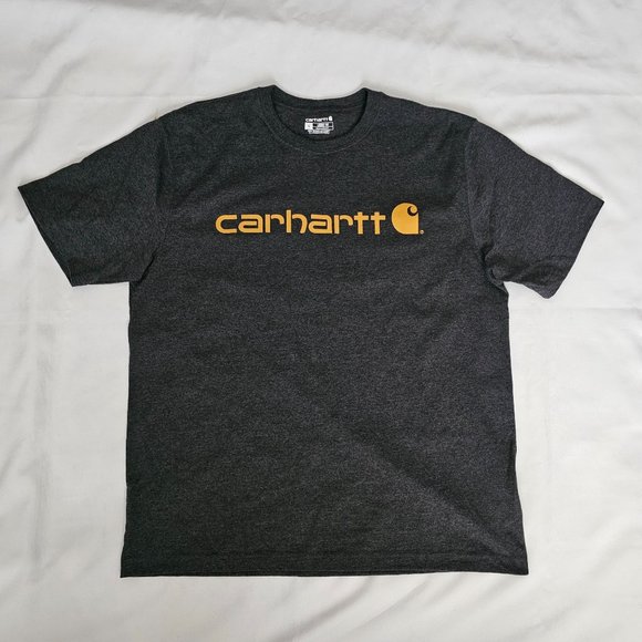 Carhartt Men's Loose Fit Short Sleeve Logo T-Shirt Carbon Heather Size Large - Picture 10 of 11